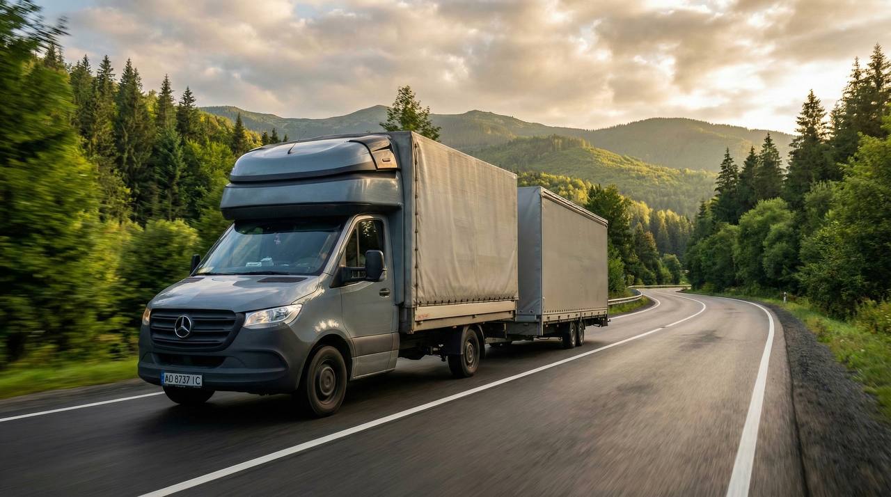 Mercedes Sprinter з причепом
